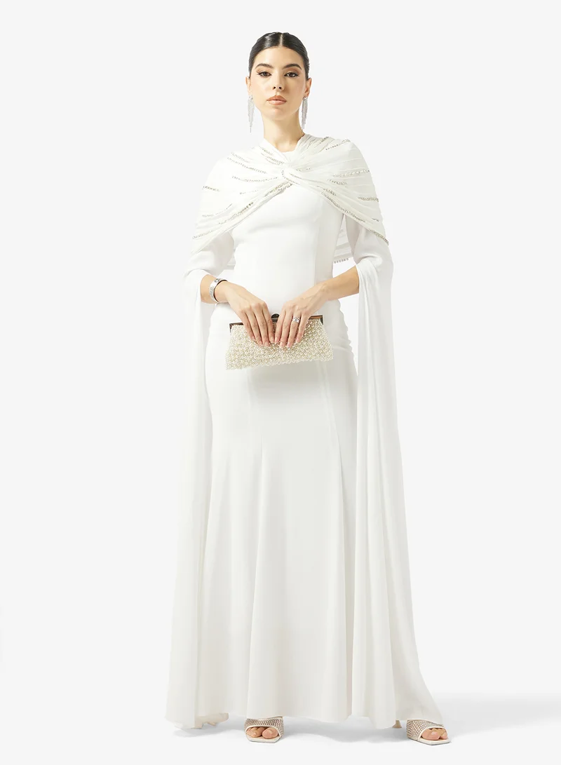 Akadia Fashion  INFINITY BOLERO EMBELLISHED CREPE DRESS for Women | Best Price UAE